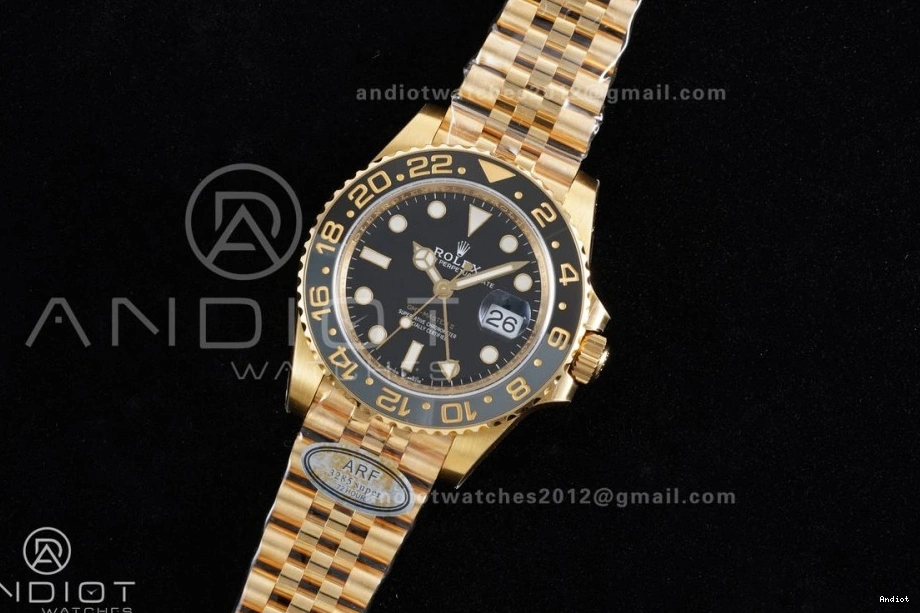 GRNR GMT Edition SH3285 Dial YG Master 126718 Bracelet New ARF on Jubilee Black II V2 Best 1204